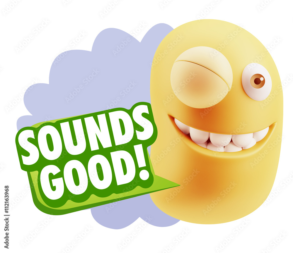 3d Illustration Laughing Character Emoji Expression saying Sound