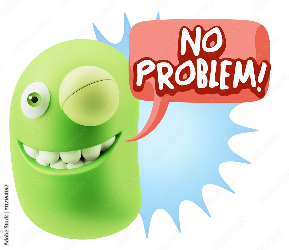 3d Rendering Smile Character Emoticon Expression saying No Probl 3d Rendering Smile Character Emoticon Expression saying No Probl