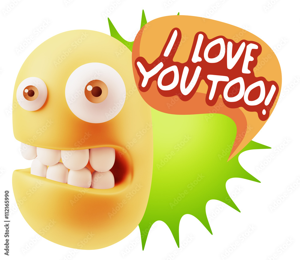 3d Illustration Laughing Character Emoji Expression saying I Lov 3d Illustration Laughing Character Emoji Expression saying I Lov