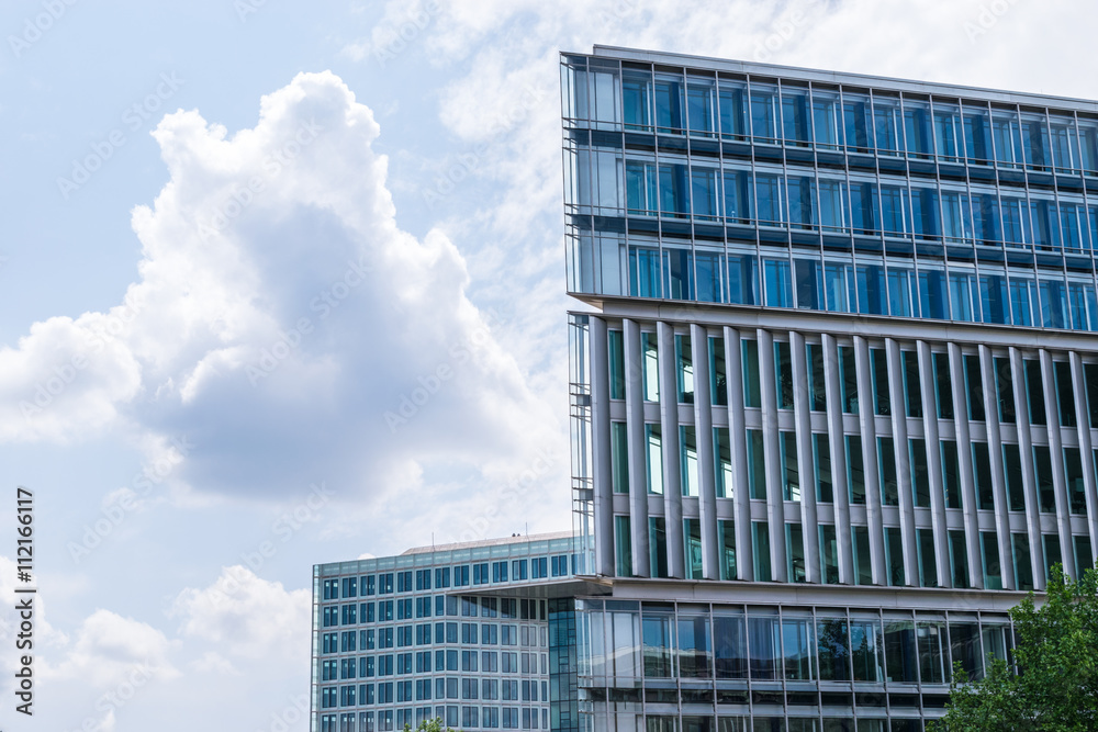 Modern Business buildings with Sky Background Modern Business buildings with Sky Background