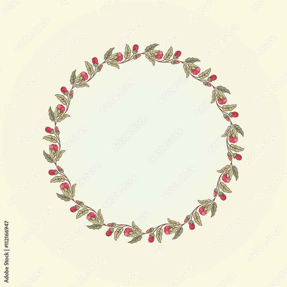Obraz premium Vector vintage doodle flowers frame for text