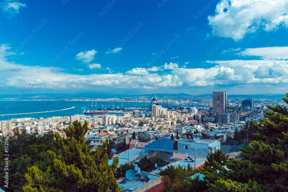 Aerial View of Haifa from Bahai Garden