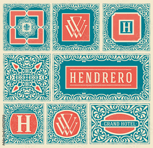 Retro cards set. Vector Layered