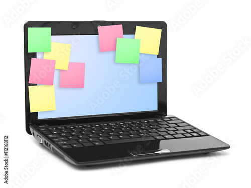 Sticky Note Papers on Notebook computer Screen