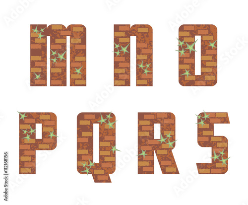 the capital letters M-S of the Latin alphabet stylized in the form of a bricklaying