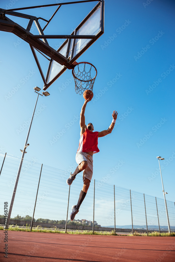 Naklejka premium Training basketball outdoors