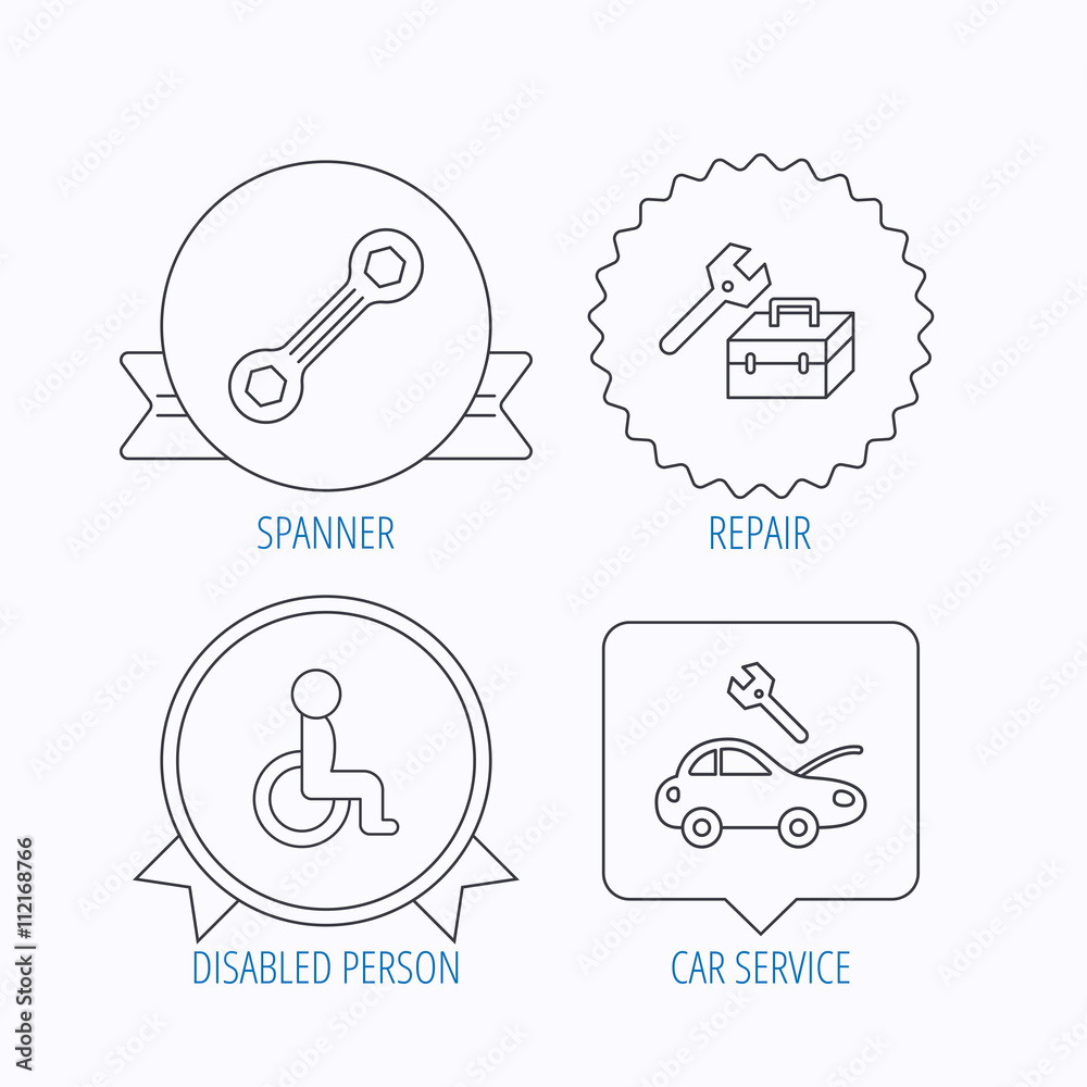 Repair toolbox, spanner tool and car service. Repair toolbox, spanner tool and car service.