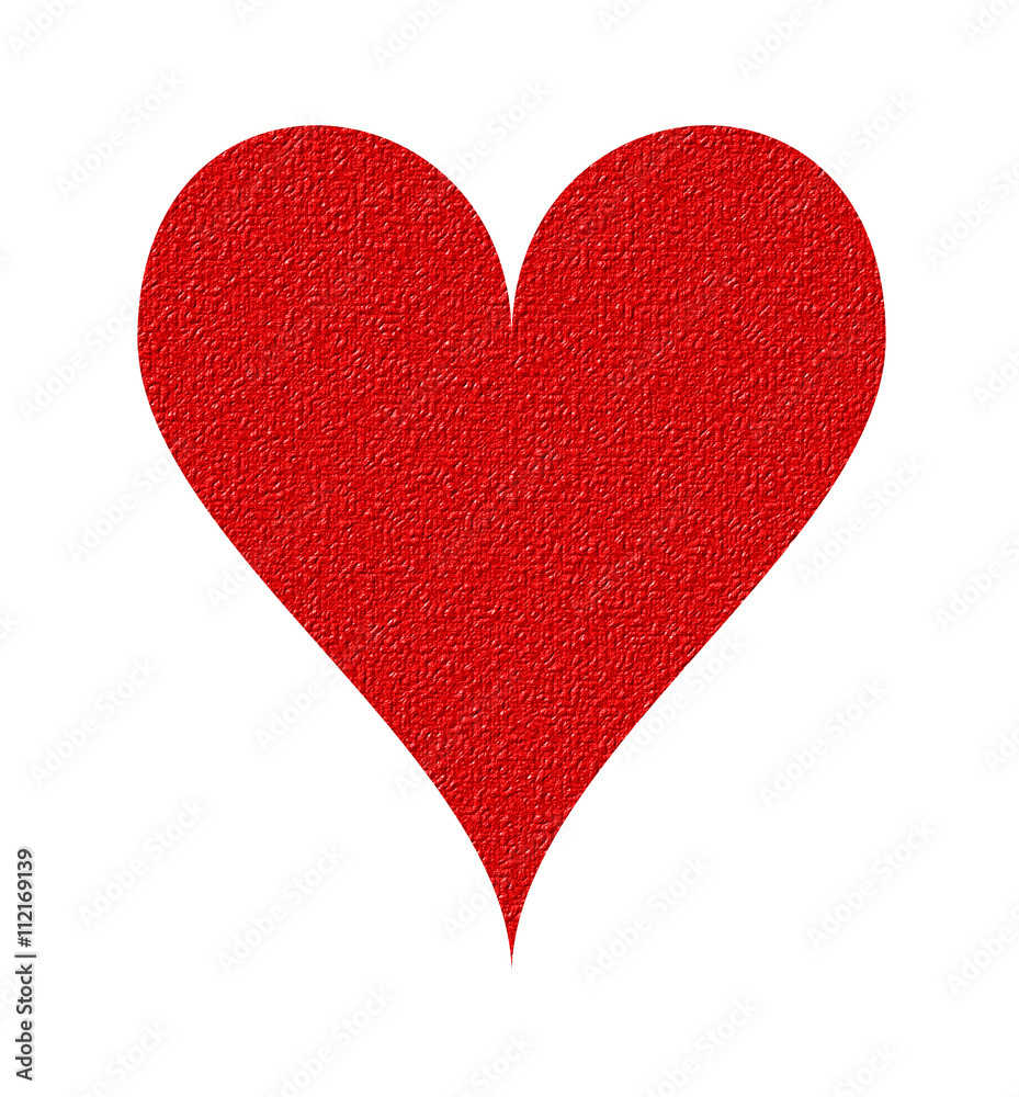 Red heart, isolated over a white background.