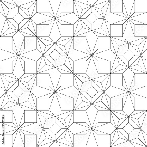 Monochrome geometric thin line seamless pattern. Black and white background. Vector illustration