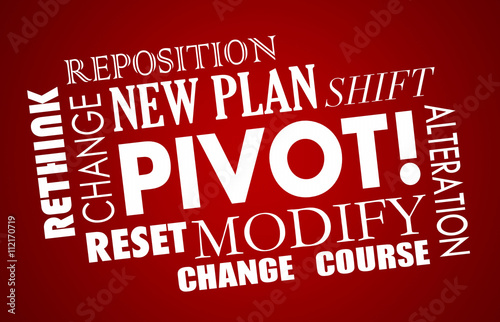 Pivot Change Course New Business Model Words 3d Illustration