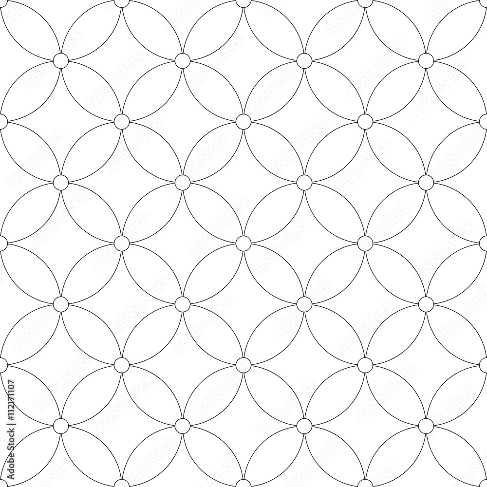 Fototapeta premium Monochrome geometric thin line seamless pattern. Black and white background. Vector illustration