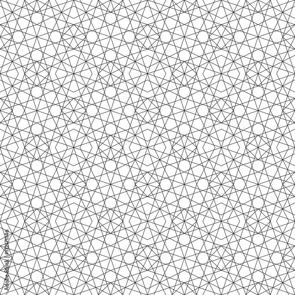 Monochrome geometric thin line seamless pattern. Black and white background. Vector illustration Monochrome geometric thin line seamless pattern. Black and white background. Vector illustration