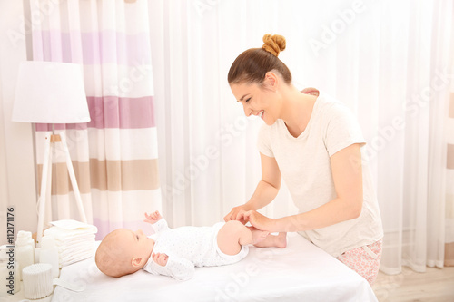 Mother and her little baby ...