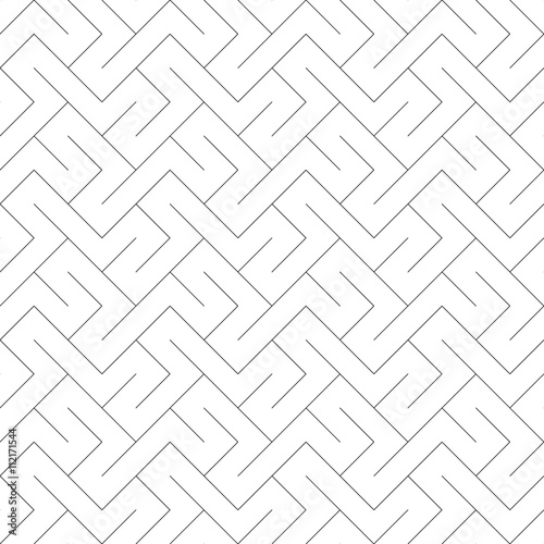 Monochrome geometric thin line seamless pattern. Black and white background. Vector illustration