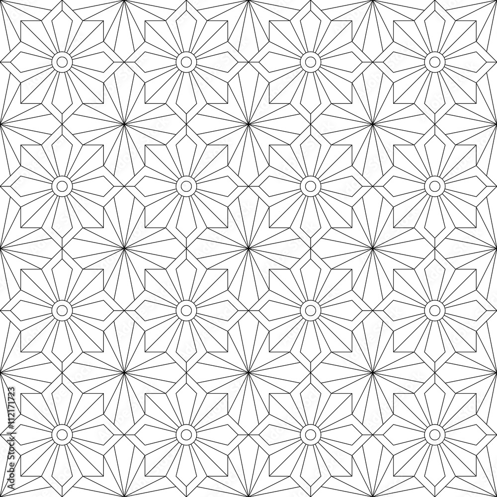 Monochrome geometric thin line seamless pattern. Black and white background. Vector illustration Monochrome geometric thin line seamless pattern. Black and white background. Vector illustration