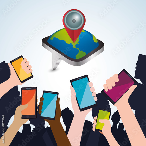 smartphone design. app concept. colorful illustration