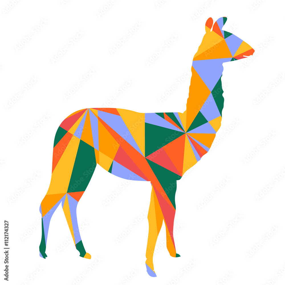 Obraz premium llama abstract shapes illustration
