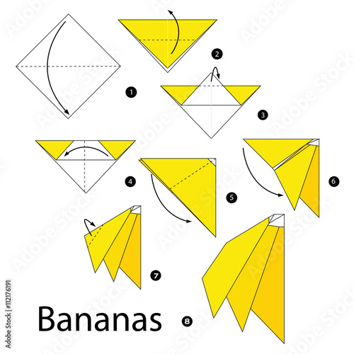 Step by step instructions how to make origami Bananas.