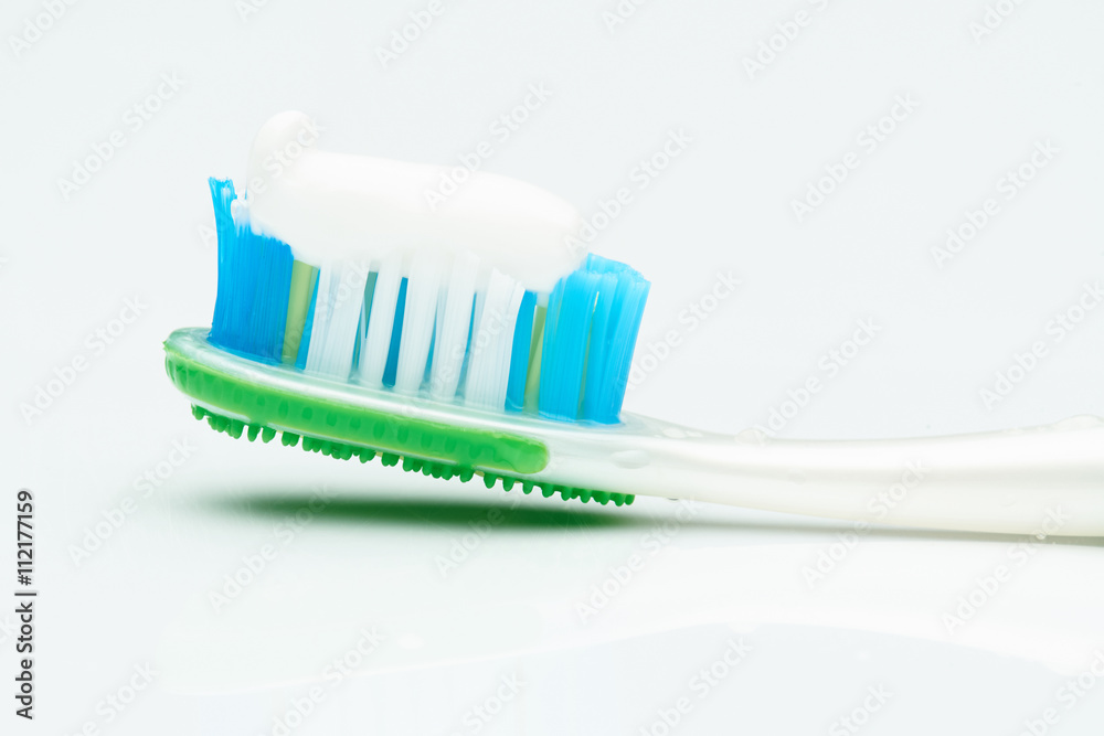 macro of tooth brush with paste macro of tooth brush with paste