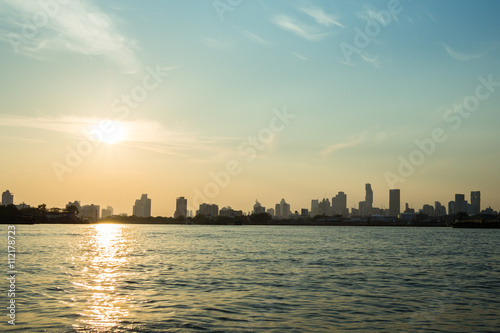 Bangkok cityscape in twilight