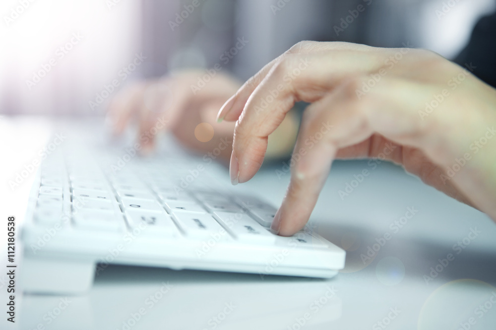business woman hand typing on laptop keyboard business woman hand typing on laptop keyboard