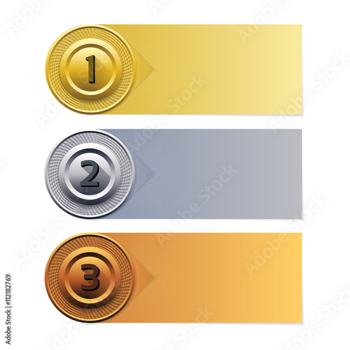 Vector Progress Background. Gold silver bronze banner.