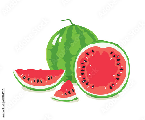 Set of watermelons/Collections of vector illustration with slices of watermelon