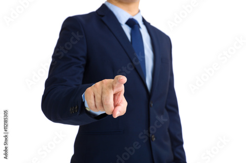 Businessman finger touch on the air