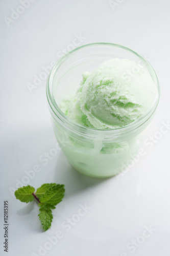 lime ice cream in green color.