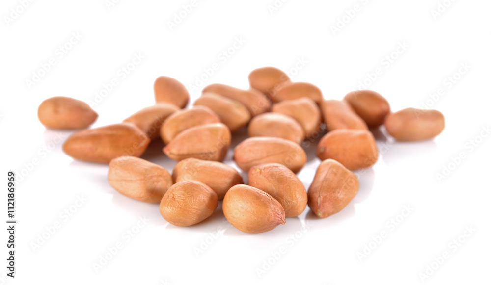 dry peanut on white background