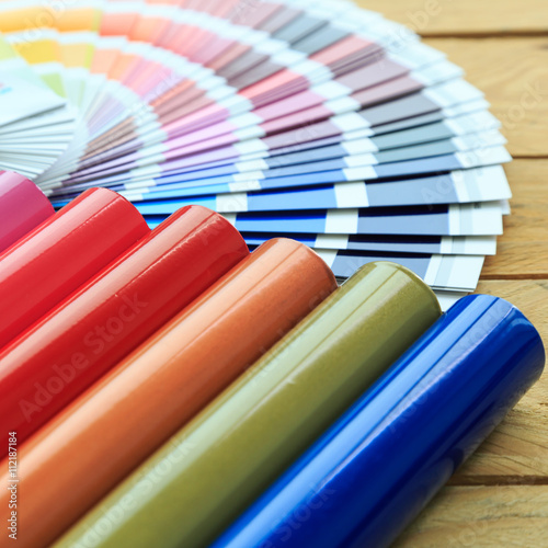Aluminum profiles coated with colorful powder coating.