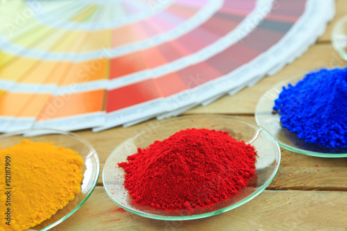 colorful of powder coating and color chart.