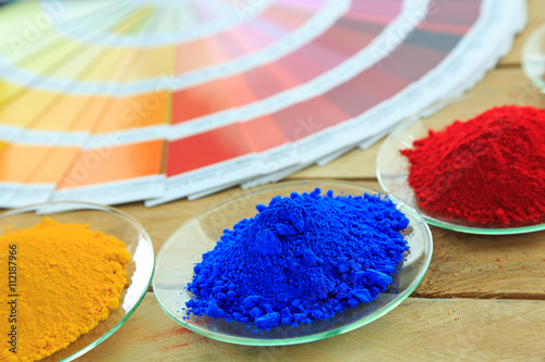colorful of powder coating and color chart.
