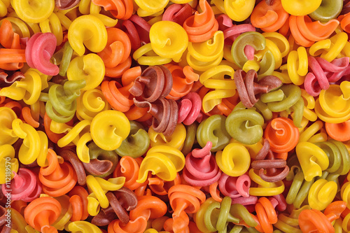 Colored italian pasta background