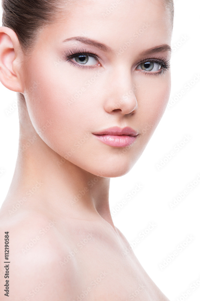Beautiful face of young woman.
