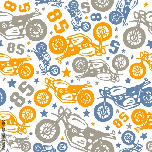 Tapety Wzór z rysunkami motocykli