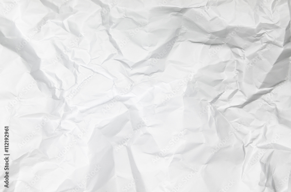 Naklejka premium white crumpled paper texture and background
