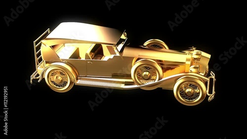 Gold retro car
