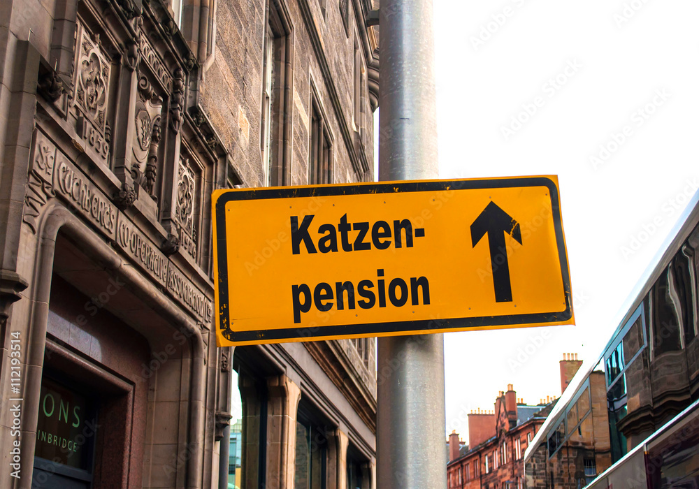 Obraz premium Schild 44 - Katzenpension