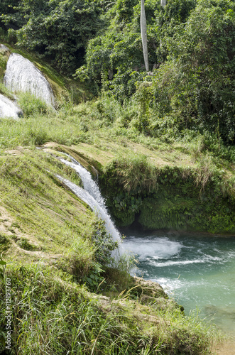 Waterfalls in the park el Nicho, Province Cienfuegos, Cuba photo