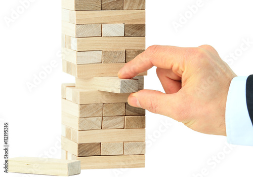 The tower from wooden blocks