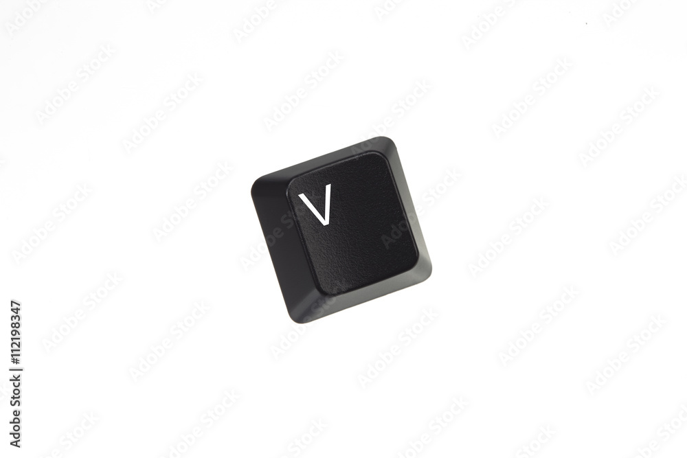 Angled keyboard key - letter V Angled keyboard key - letter V