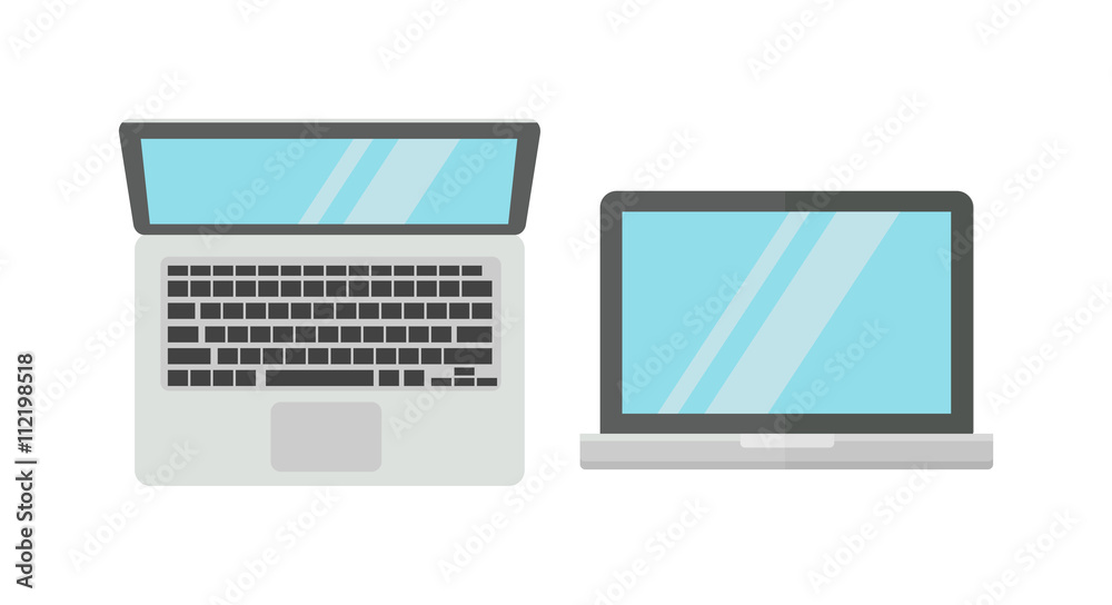 Laptop computer isolated on white background vector