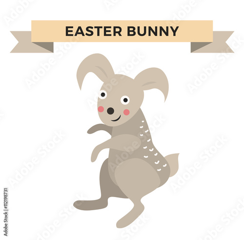 Easter bunny cute vector style