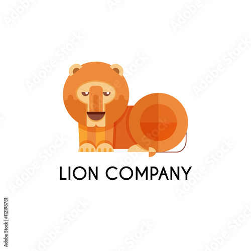 Lion made in unique geometrical flat style.