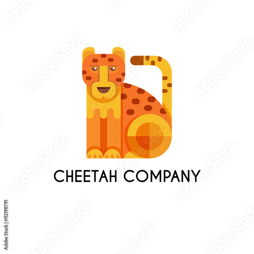 Cheetah made in unique geometrical flat style.