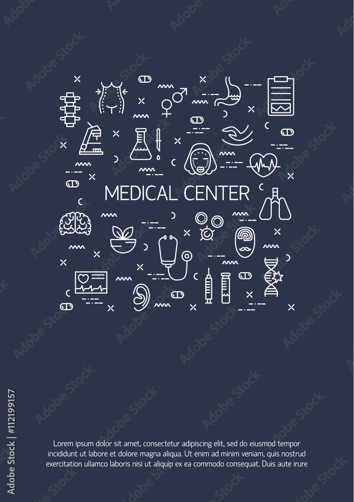 Medical center flyer or brochure template.