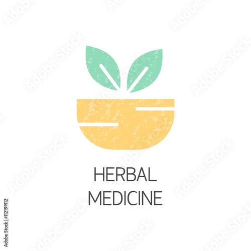 Flat style logotype template with organic emblems.
