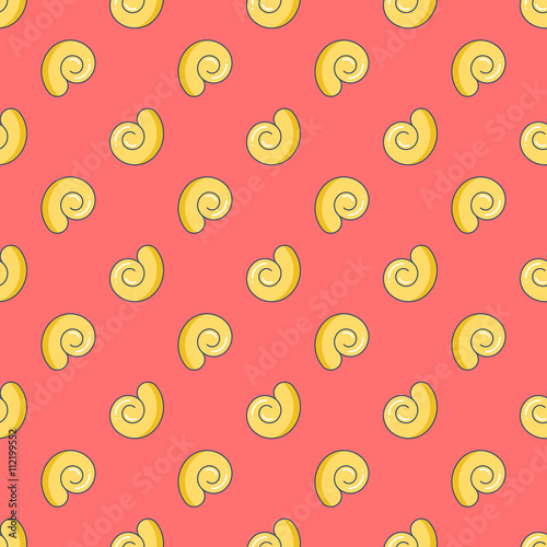 Seamless patterns with shell. Tourism and summer objects and equ