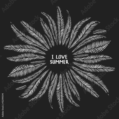 Hand drawn palm leaves.